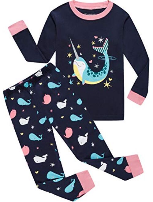 Little Girls Horse Pajamas Set Children Christmas PJs 100% Cotton Sleepwear Size 2 to 8 Years