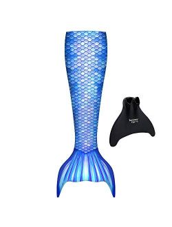 Fantasy Mermaid Tail for Girls, Monofin for Swimming Included