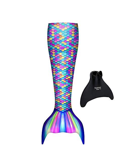 Fin Fun Fantasy Mermaid Tail for Girls, Monofin for Swimming Included