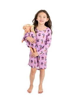 Matching Doll & Girls Nightgown Kids & Toddler Pajamas Unicorn Sleepwear (4-14 Years) Fits American Girl Doll