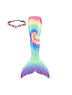 GALLDEALS Mermaid Bathing Suit Swimsuit Cosplay Costume for Kids Girls Adults (No Monofin)