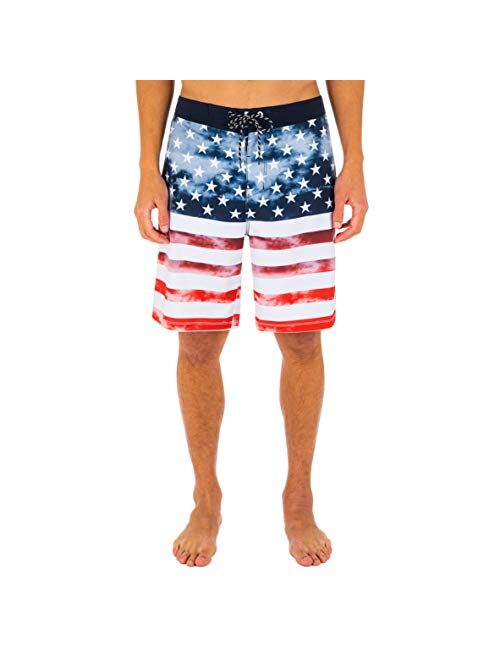 Hurley Men's Phantoms-Patriot Cheers USA-Flag 20" Board-Shorts