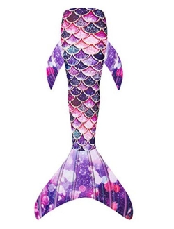 RAISEVERN Girls Mermaid Tail for Swimming Princess Swimsuit One Piece Swimwear 3-10 Years