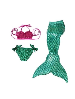 Dressy Daisy Girls' 3pcs Mermaid Tail Swimwear Mermaid Swimsuit Bathing Suit Bikini