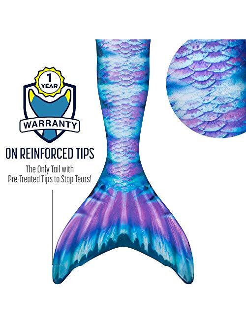 Fin Fun Limited Edition Wear-Resistant Mermaid Tail for Swimming, Kids and Adults,NO Monofin, for Girls and Boys