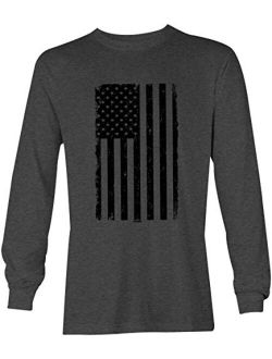 Distressed Black American Flag - USA Youth T-Shirt