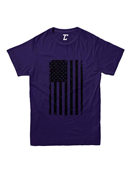 Distressed Black American Flag - USA Youth T-Shirt