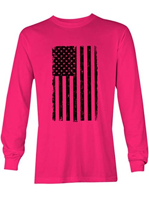 Distressed Black American Flag - USA Youth T-Shirt