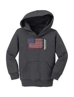 Haase Unlimited American Flag - Hockey Sticks Pucks Toddler/Youth Fleece Hoodie