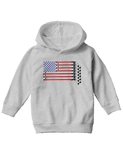 Haase Unlimited American Flag - Hockey Sticks Pucks Toddler/Youth Fleece Hoodie