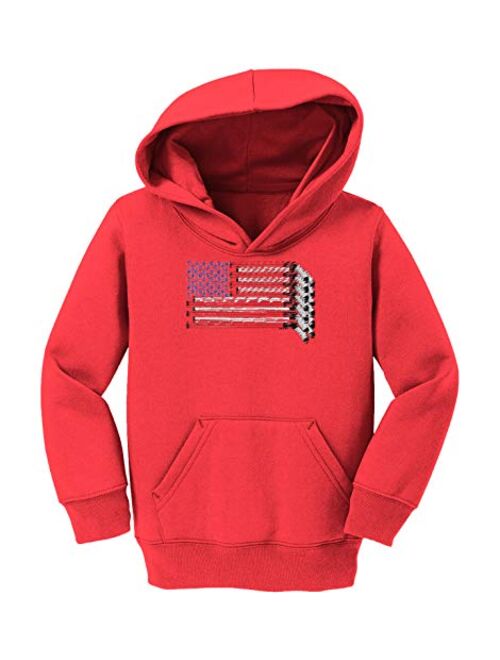 Haase Unlimited American Flag - Hockey Sticks Pucks Toddler/Youth Fleece Hoodie