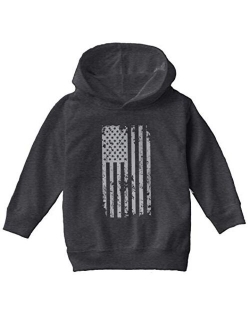 Haase Unlimited Silver American Flag - Military USA Toddler/Youth Fleece Hoodie