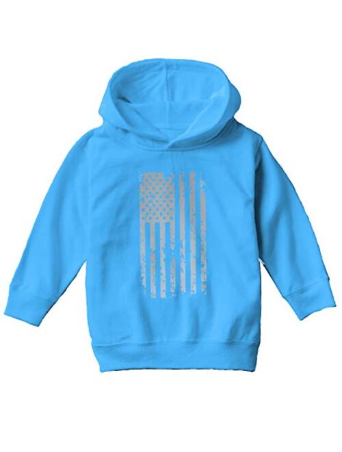 Haase Unlimited Silver American Flag - Military USA Toddler/Youth Fleece Hoodie