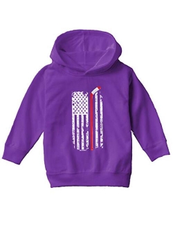 Red Line American Flag - Hockey Stick Toddler/Youth Fleece Hoodie