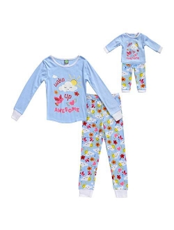 Dollie & Me Girls' Apparel Snug Fit Sleepwear Set and Matching Doll Outfit