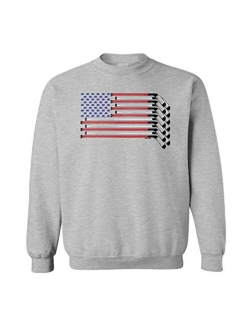 Haase Unlimited American Flag - Hockey Sticks Pucks Toddler Fleece Crewneck Sweater