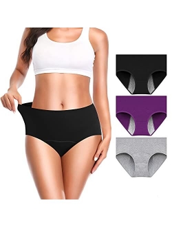 OLIKEME Menstrual Period Underwear for Women Mid Waist Cotton Postpartum Ladies Panties Briefs Girls