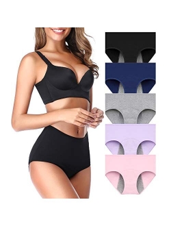 OLIKEME Menstrual Period Underwear for Women Mid Waist Cotton Postpartum Ladies Panties Briefs Girls