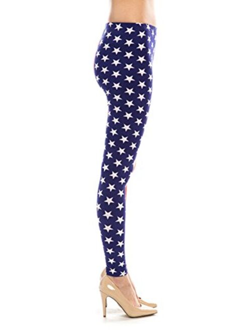 VM Women's American Flag Ankle Jeggings Leggings Patriotic Pants