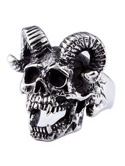 ZMY Home Genuine Stainless Steel Ring Jewelry for Men Fashion Punk Biker Skull Rings