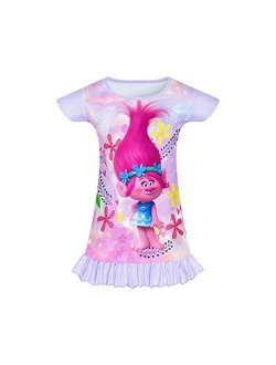 Girls Mermaid Princess Dress Baby Toddler Summer Cartoon Casual Short Sleeve