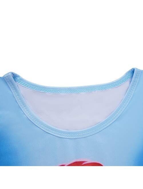 Girls Mermaid Princess Dress Baby Toddler Summer Cartoon Casual Short Sleeve