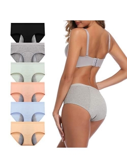 JojoQueen Womens Underwear, Menstrual Period Underwear for Women Girls Cotton Panties Mid Waist Comfortable Easy Clean Briefs