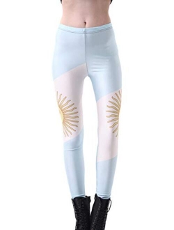 Women's Digital Flag Pattern Sexy Elastic Leggings Yoga Pants