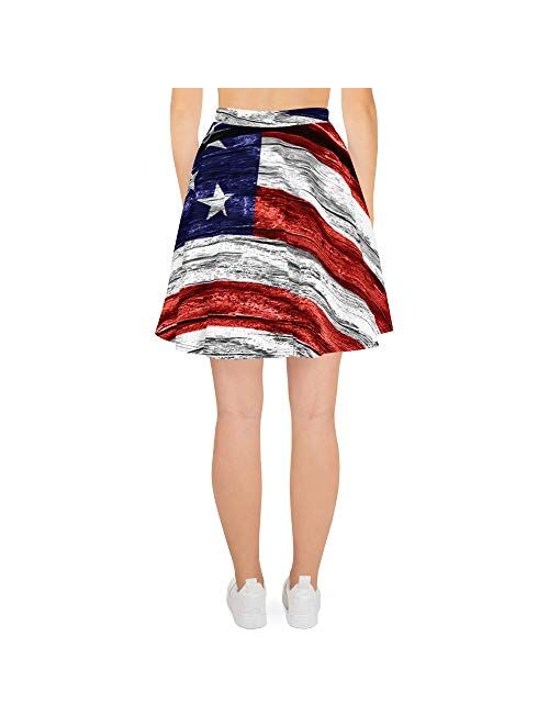 USA Flag Patriotic American Skater Skirt