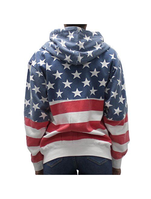 American Summer Women's Patriotic Stars Hoodie Sweater