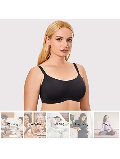 DELIMIRA Women's Seamless Bralette Removable Padded Comfort Wireless Bra