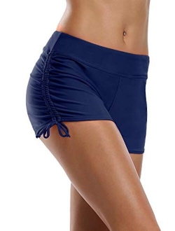 ALove Womens Solid Swim Shorts Stretch Board Shorts Swimsuit Bottoms