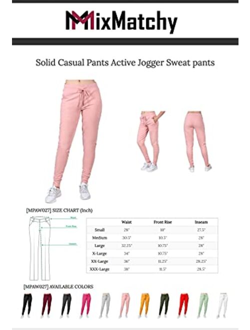 MixMatchy Women's Casual Knit Jogger Fleece Sweatpants