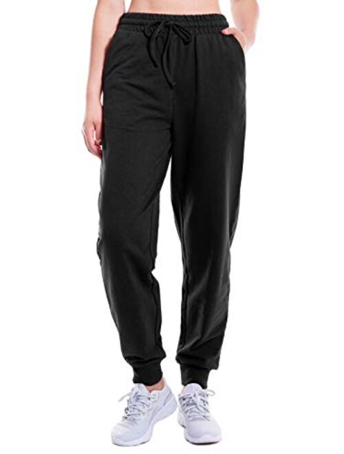 MixMatchy Women's Casual Knit Jogger Fleece Sweatpants