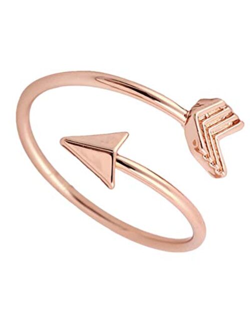 3 Pcs Simple Adjustable Rings Set Silver and Rose Gold Open Band Boho Stackable Knuckle Finger Thumb Ring for Girls