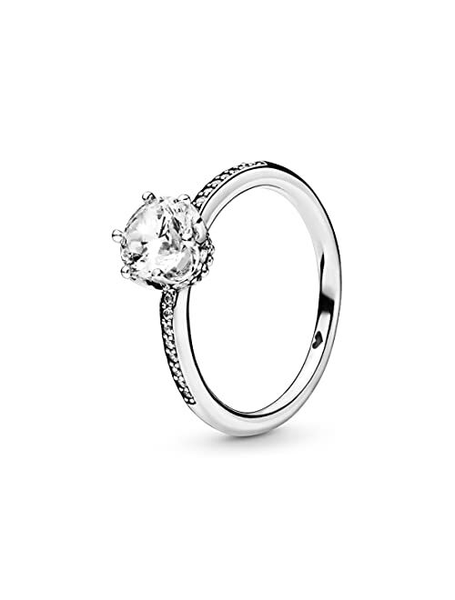 Pandora Jewelry Sparkling Crown Cubic Zirconia Ring in Sterling Silver