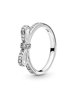 Jewelry Classic Bow Cubic Zirconia Ring in Sterling Silver