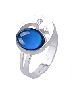 Acchen Mood Rings Mermaid Color Changing Emotional Feeling Adjustable Size Finger Ring