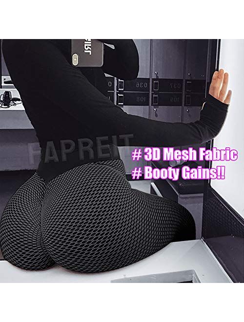 Fapreit Women's Anti Cellulite Butt Lift Ruched Workout Leggings Scrunch Booty Textured High Waist Yoga Pants Gym Tights