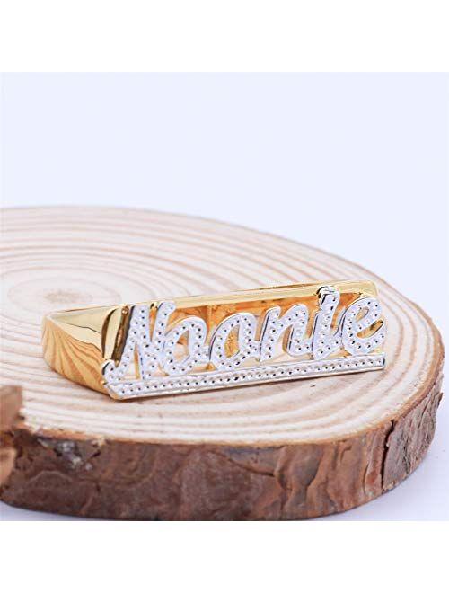 KIKISHOPQ Personalized Two Fingers Name Ring Custom Engraved Made with Any Names Promise Rings