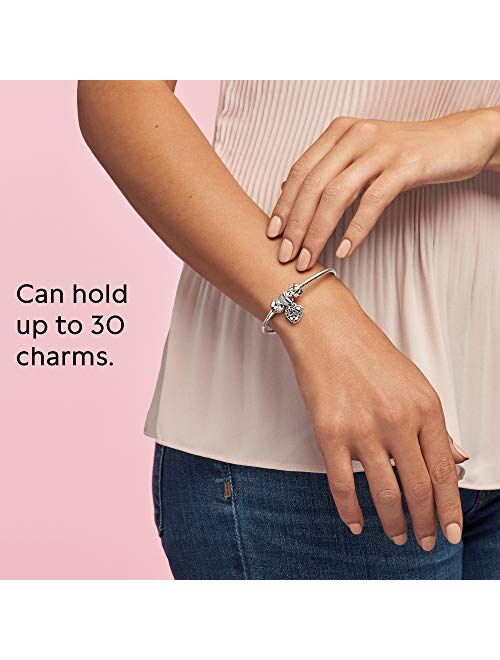 PANDORA Jewelry Smooth Moments Snake Chain Charm Sterling Silver Bracelet