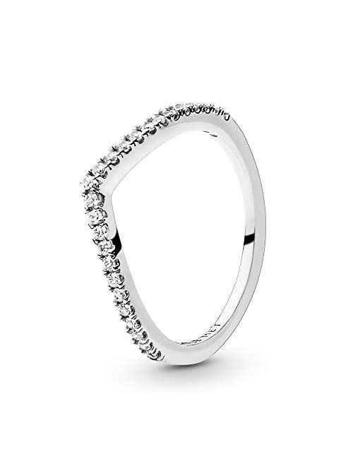 Pandora Jewelry Sparkling Wishbone Cubic Zirconia Ring in Sterling Silver