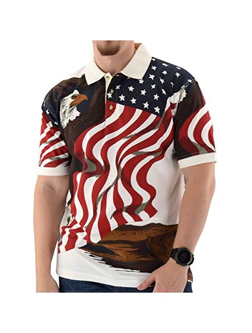 American Summer Allover Patriotic Men's Polo Shirt