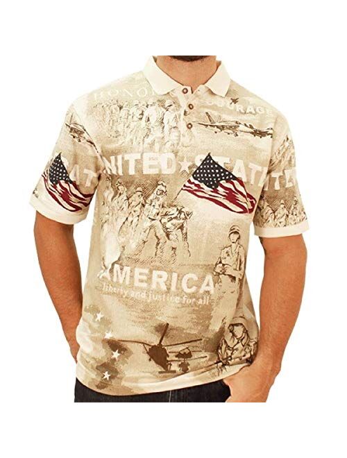 American Summer Allover Patriotic Men's Polo Shirt