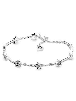 Jewelry Celestial Stars Cubic Zirconia Bracelet in Sterling Silver