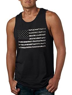 LUKYCILD American Vintage Flag Men Tank Tops Classic Patriot USA Stripes and Star Gift Vest