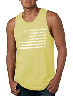 LUKYCILD American Vintage Flag Men Tank Tops Classic Patriot USA Stripes and Star Gift Vest