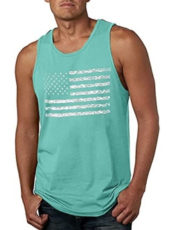 LUKYCILD American Vintage Flag Men Tank Tops Classic Patriot USA Stripes and Star Gift Vest