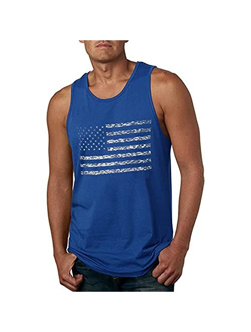 LUKYCILD American Vintage Flag Men Tank Tops Classic Patriot USA Stripes and Star Gift Vest