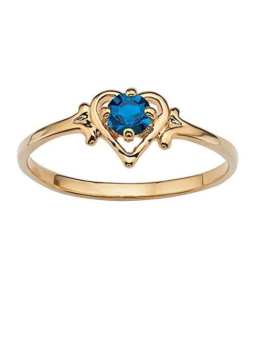 Palm Beach Jewelry 14K Yellow Gold Plated Oval Cut Simulated Birthstone Ring